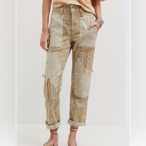 Pilcro Anthropologie Camp Wanderer Patchwork Jeans sz 26